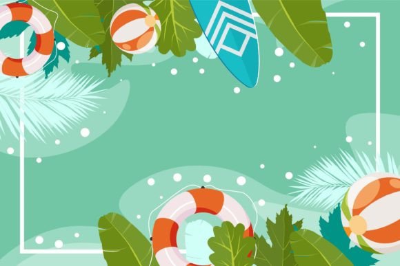 Download Flat Summer Elements Green Background - Green Collection